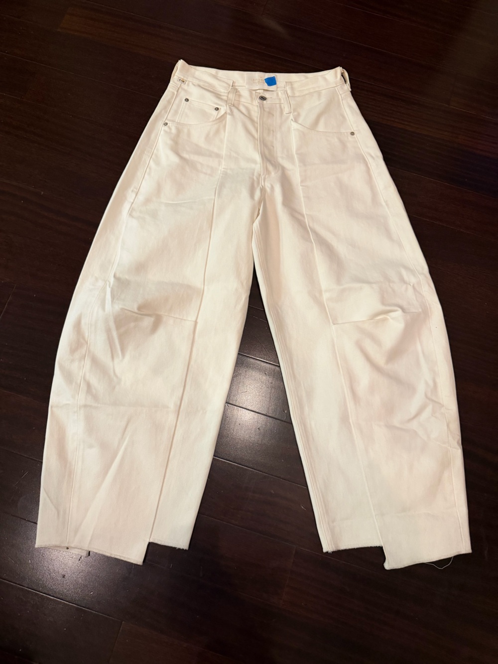 Citizens Of Humanity Cream Wide Leg Jeans - Picture 3 of 6
